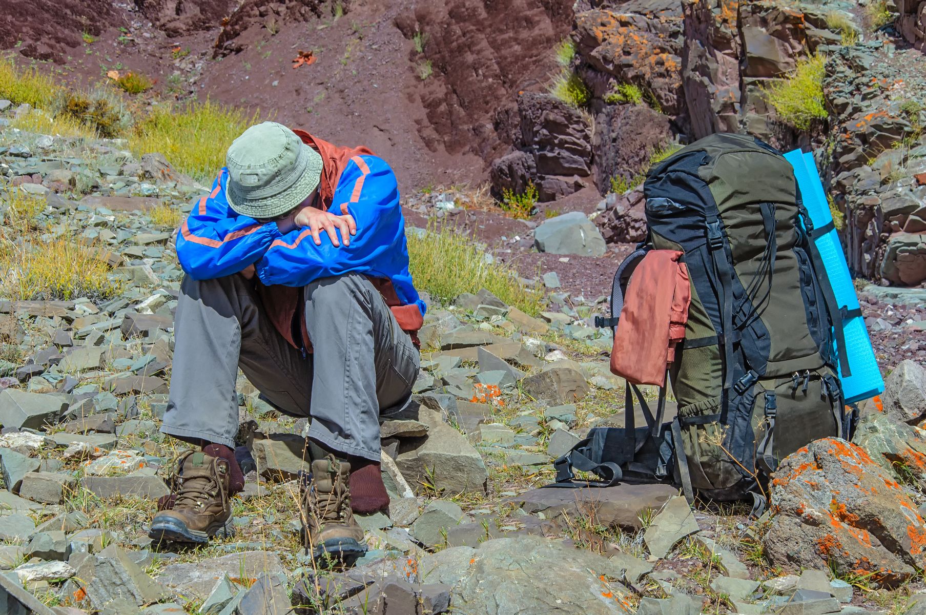 hiker experiencing altitude sickness in need of IV therapy