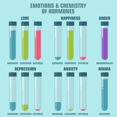 Emotions and Chemistry of hormones illustration