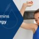 Woman listening to music beside the words Best Vitamins for Energy